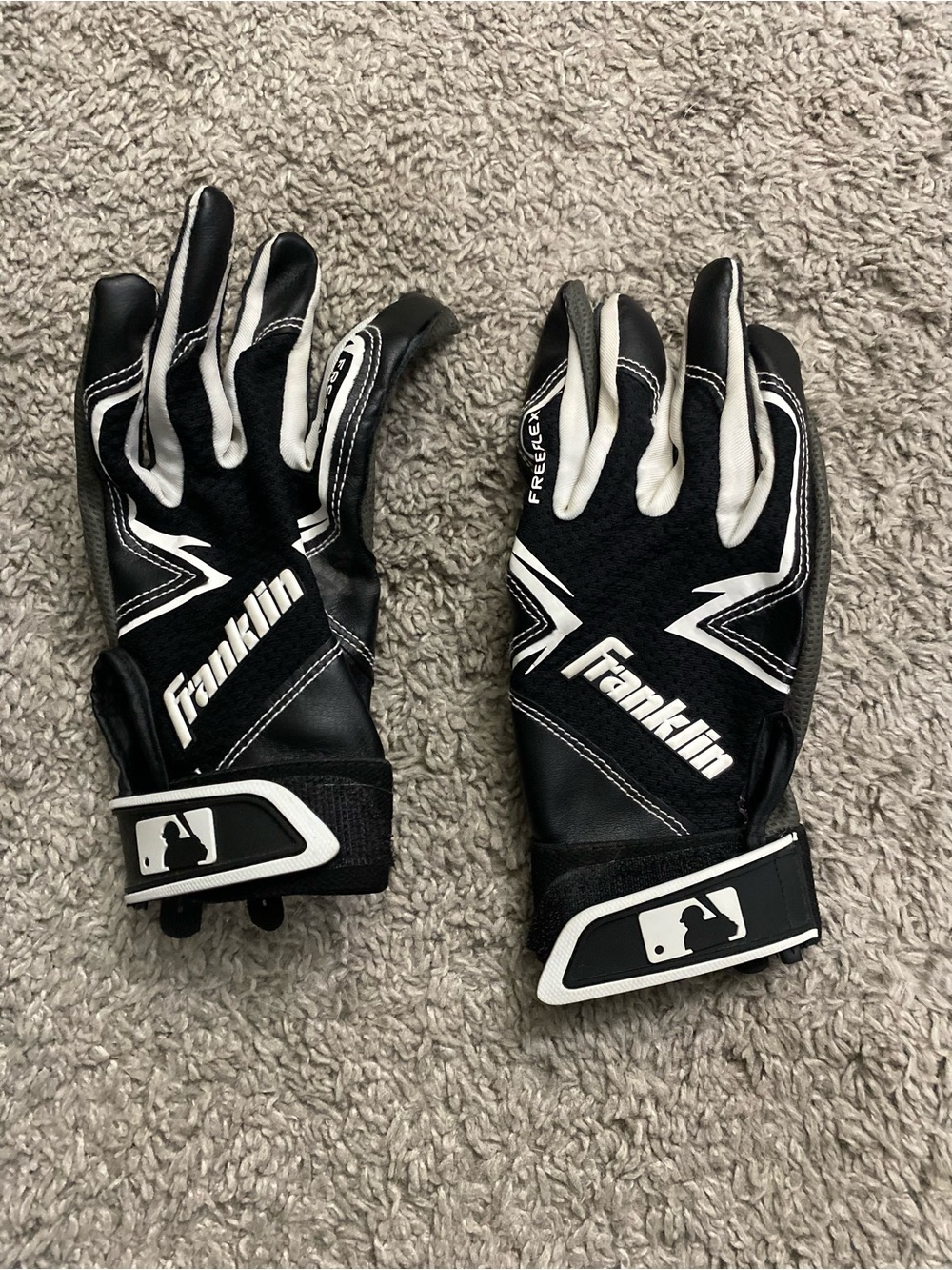 Franklin Kids Black and White Baseball Mittens